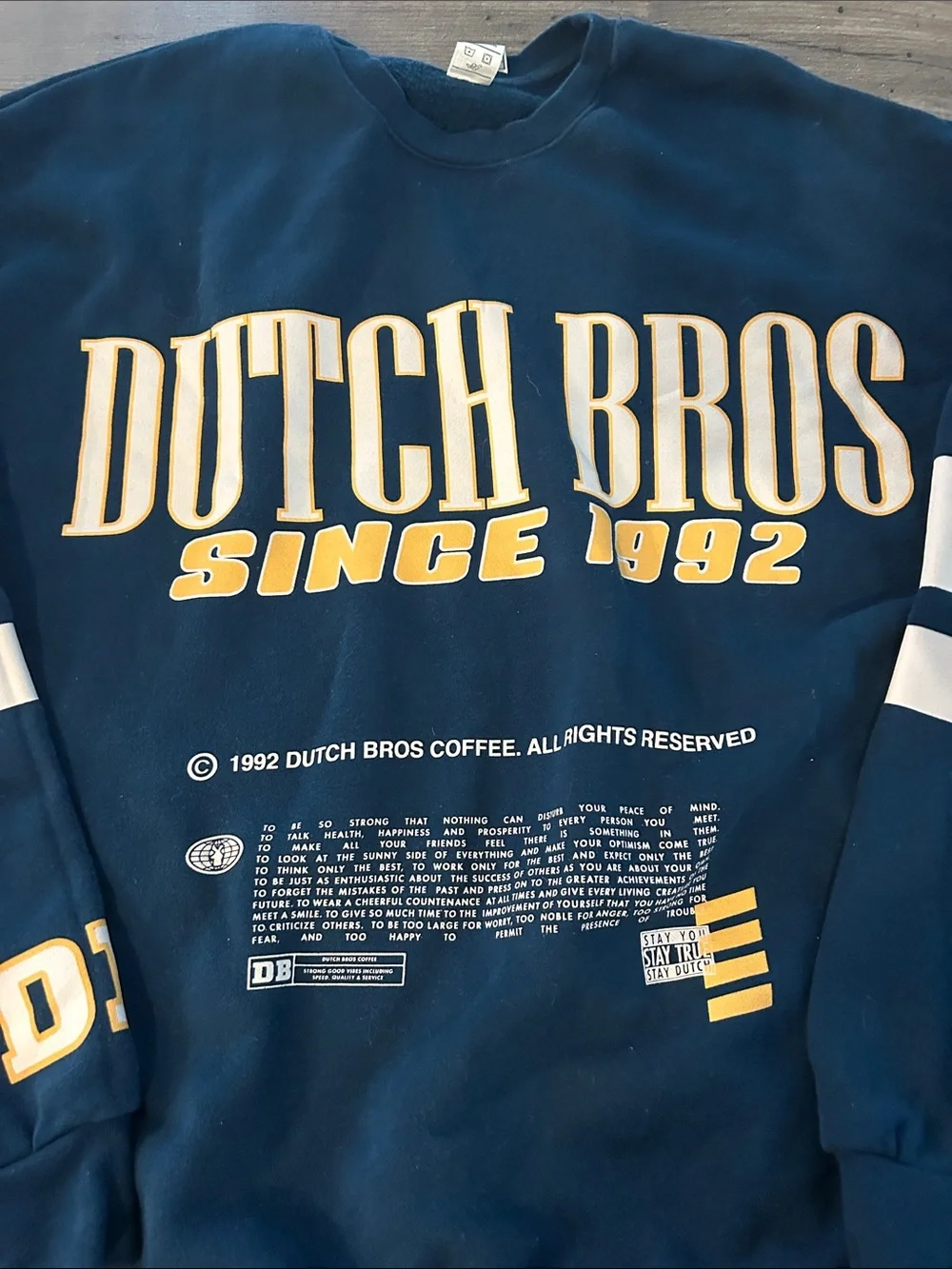 DUTCH BROS Since 1992 Employee Issued Crewneck Sweatshirt Oversized Fit RARE